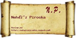 Nehéz Piroska névjegykártya